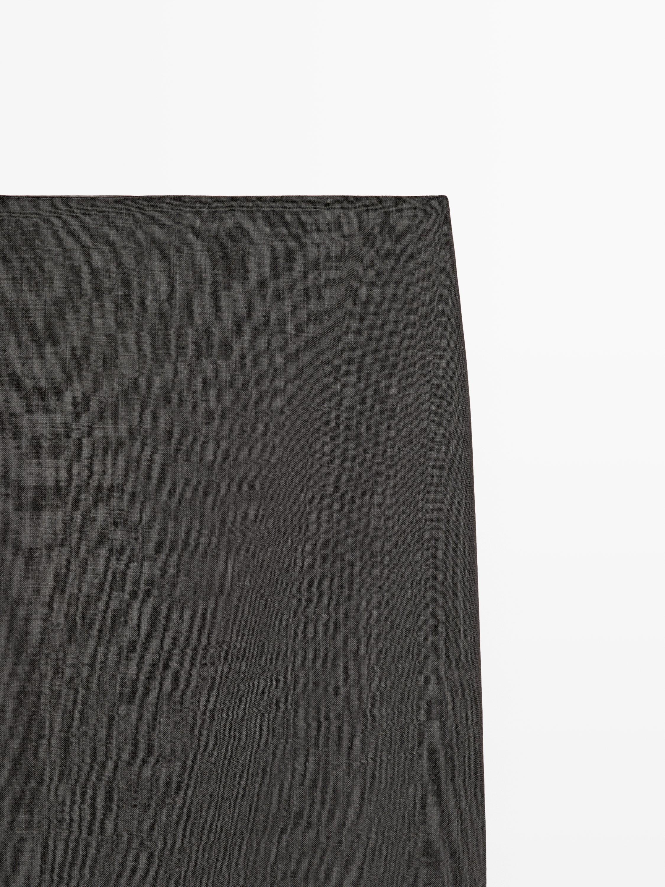 Straight midi skirt with sheer detail - STUDIO